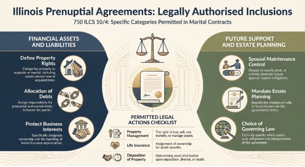 What Illinois Law Says a Prenuptial Agreement Can Include