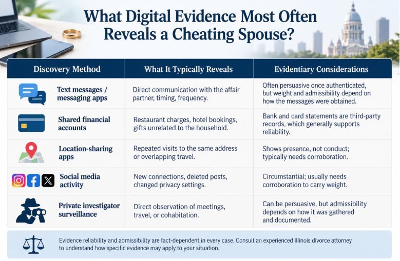 What Digital Evidence Most Often Reveals a Cheating Spouse?